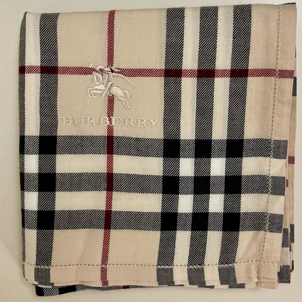 Authentic Vintage Burberry London Nova Check Handkerchief Embroidered Logo